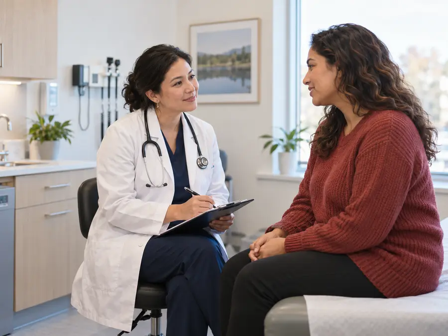 Private women’s health consultation with a family physician